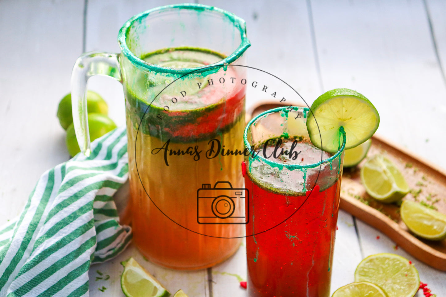 Grinch mocktail with natural food colouring - PLR set