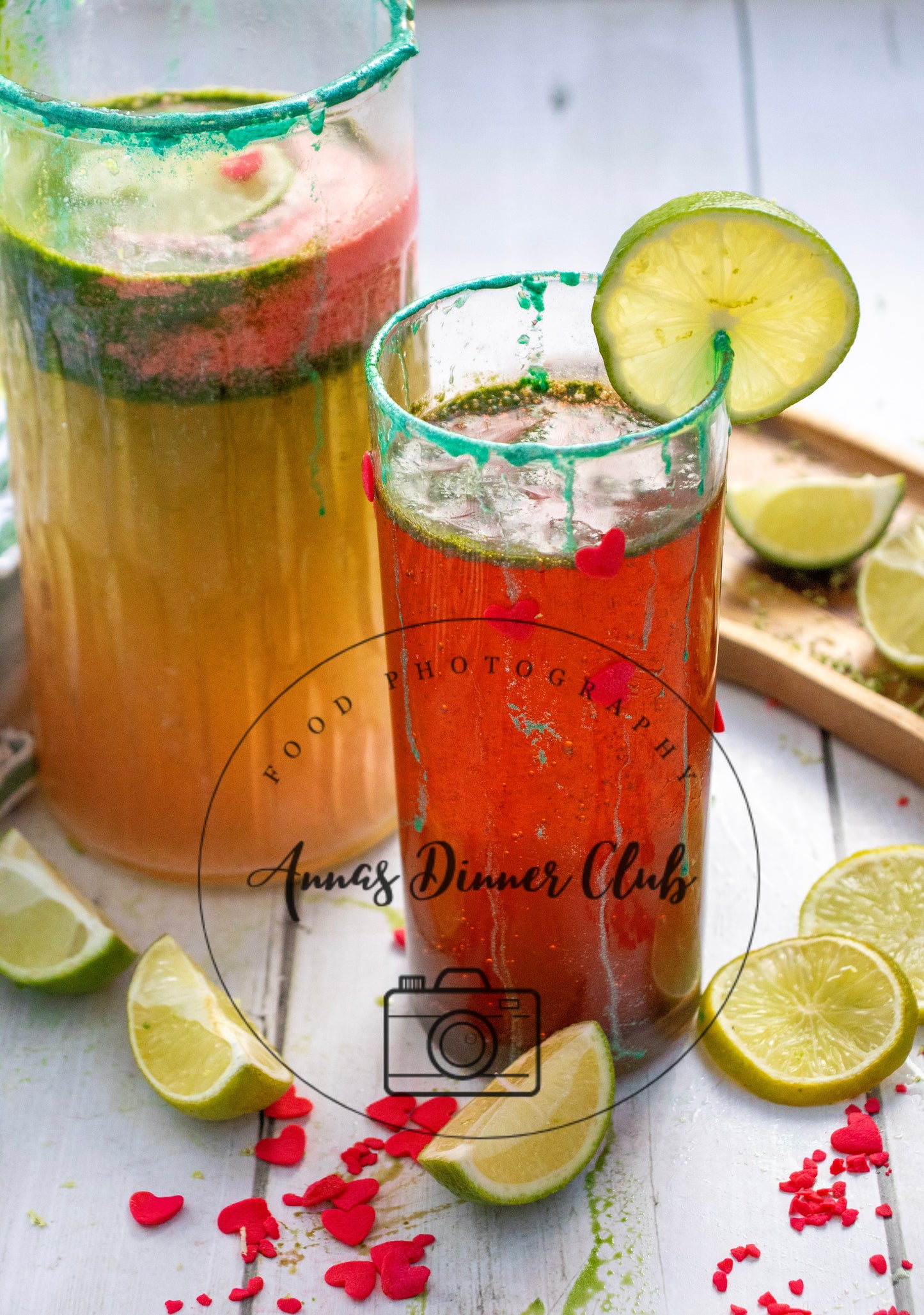 Grinch mocktail with natural food colouring - PLR set