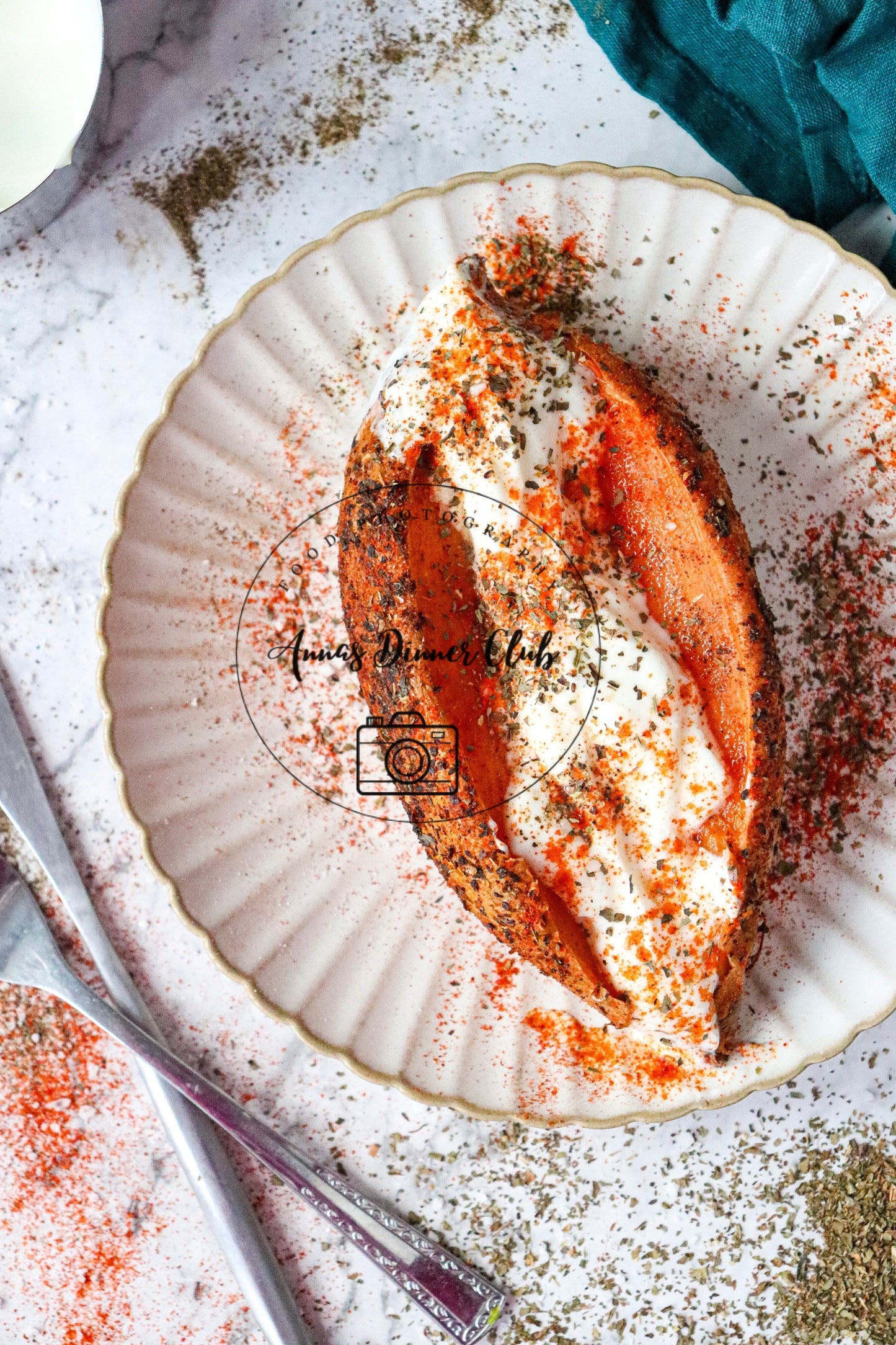 Air Fryer Sweet Potato Jackets with Greek Yogurt PLR set