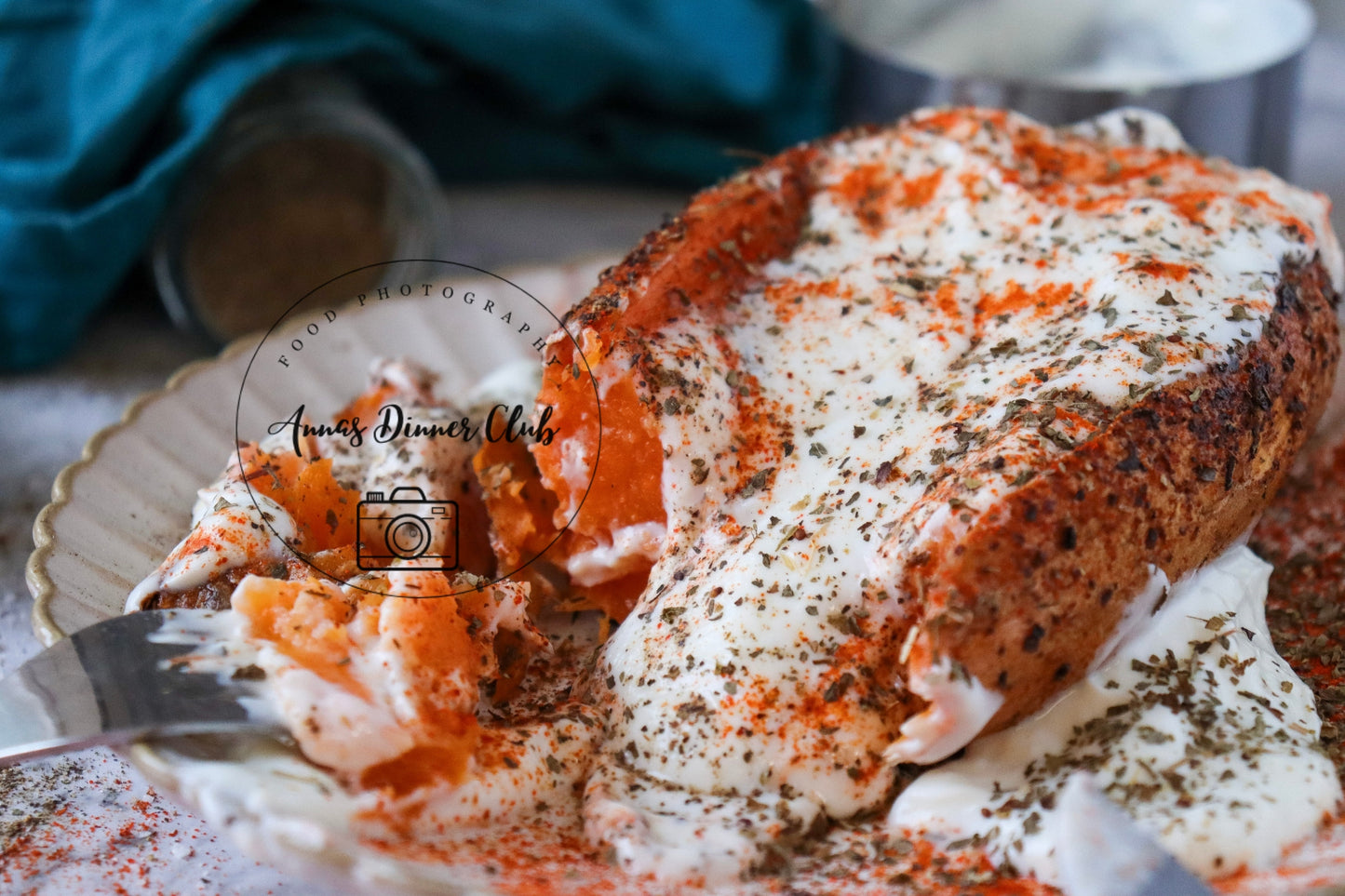 Air Fryer Sweet Potato Jackets with Greek Yogurt PLR set