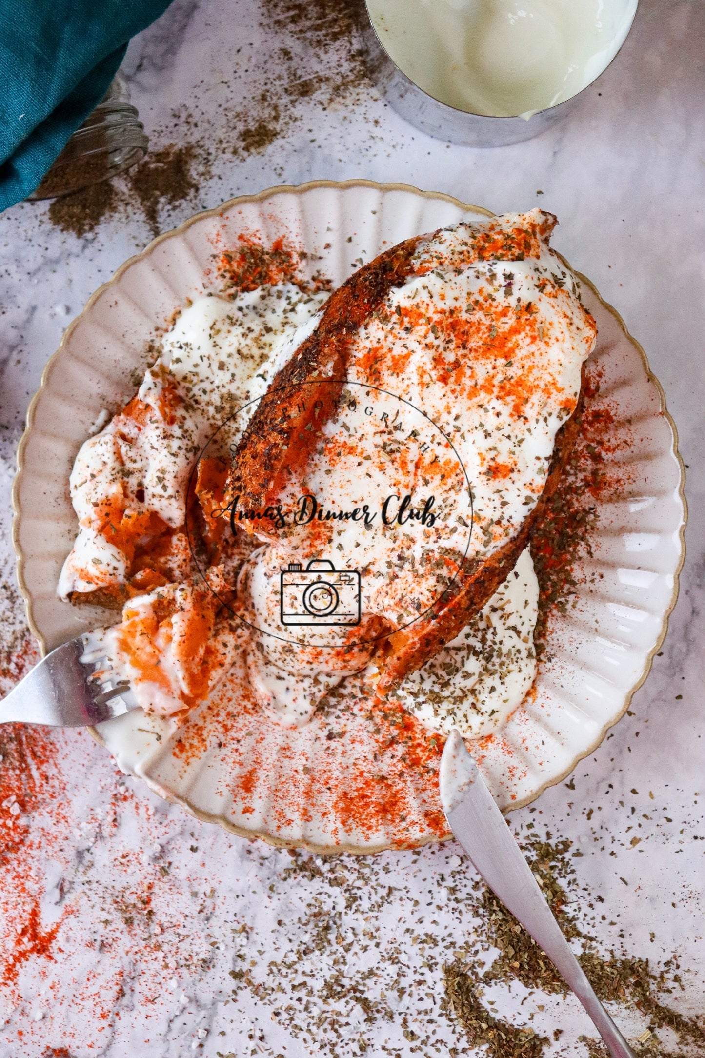 Air Fryer Sweet Potato Jackets with Greek Yogurt PLR set