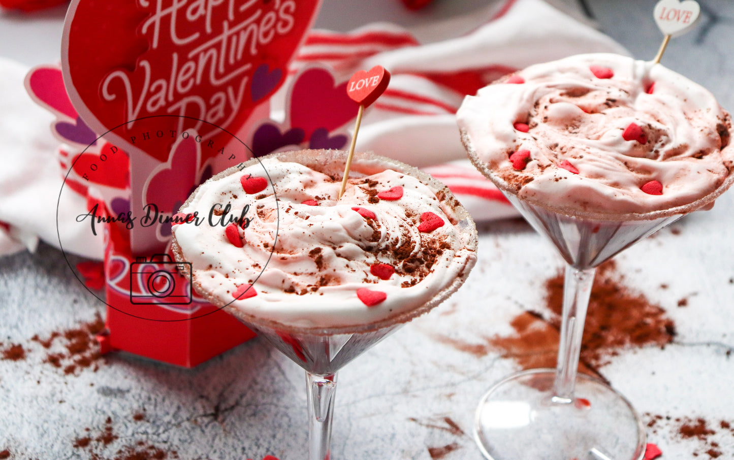 Valentine Red Velvet Martini  Mocktail- PLR set